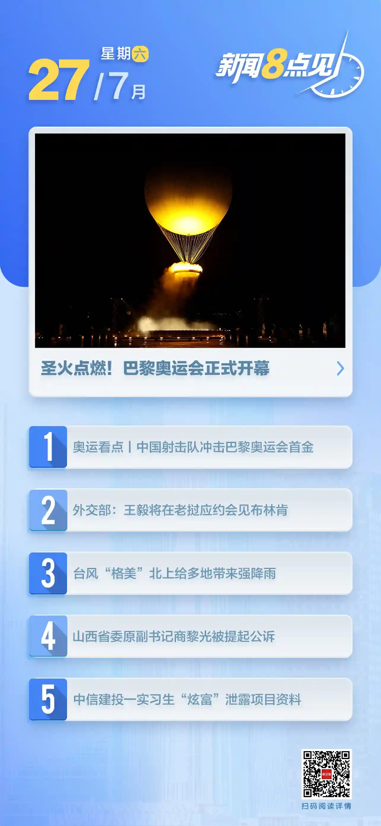 新闻8点见丨巴黎奥运会正式开幕