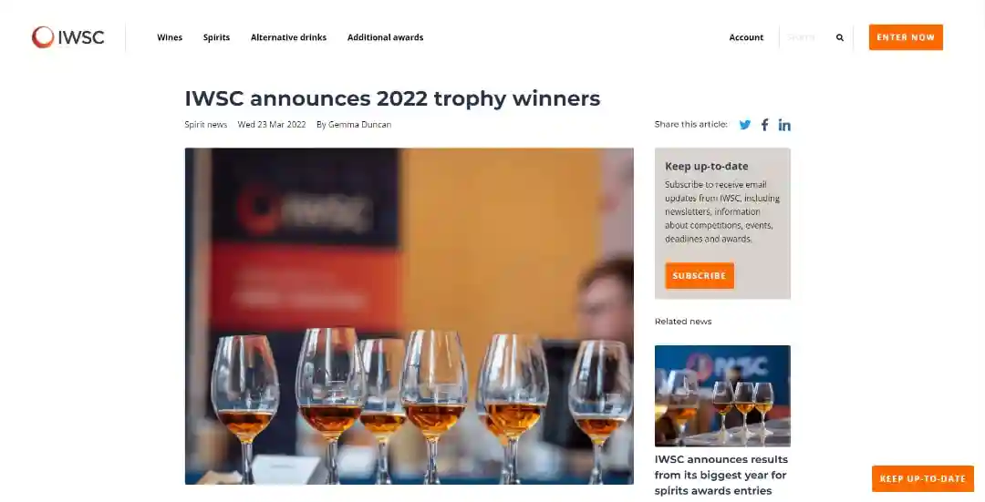 2022IWSC的12款“年度最佳烈酒”
