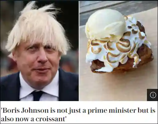 英国首相约翰逊在乌人气高涨，基辅一咖啡店推出“约翰逊羊角包”